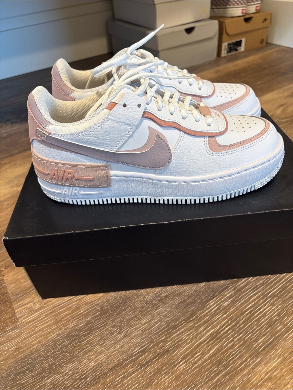 Nike Air Force 1 Low — White with Light Pink Accents